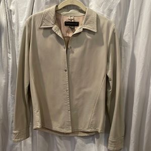 Cream soft Leather shirt/ jacket from Banana Republic . Size S